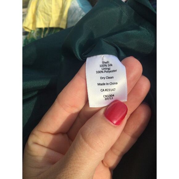 Talbots embellished top womens 12 dark green formal festive beaded shell classic - Picture 11 of 11